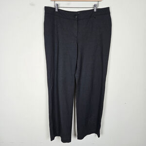 Eileen Fisher Womens Jersey Knit Straight Leg Pants Size L Black Stretch Ponte